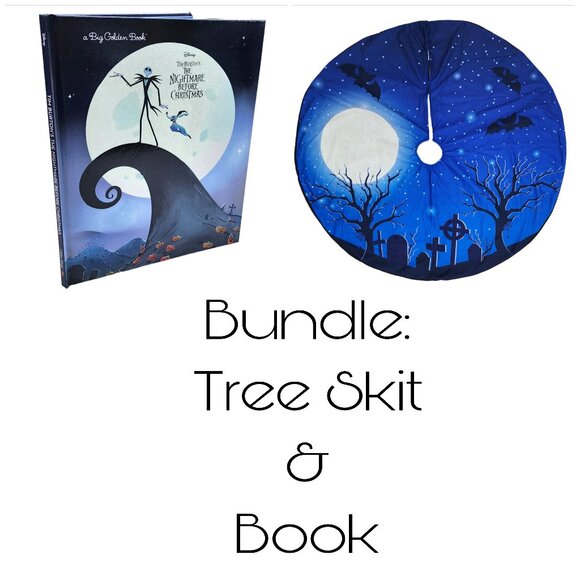 Halloween Tree Skirt and The Nightmare Before Christmas Book - Picture 1 of 12